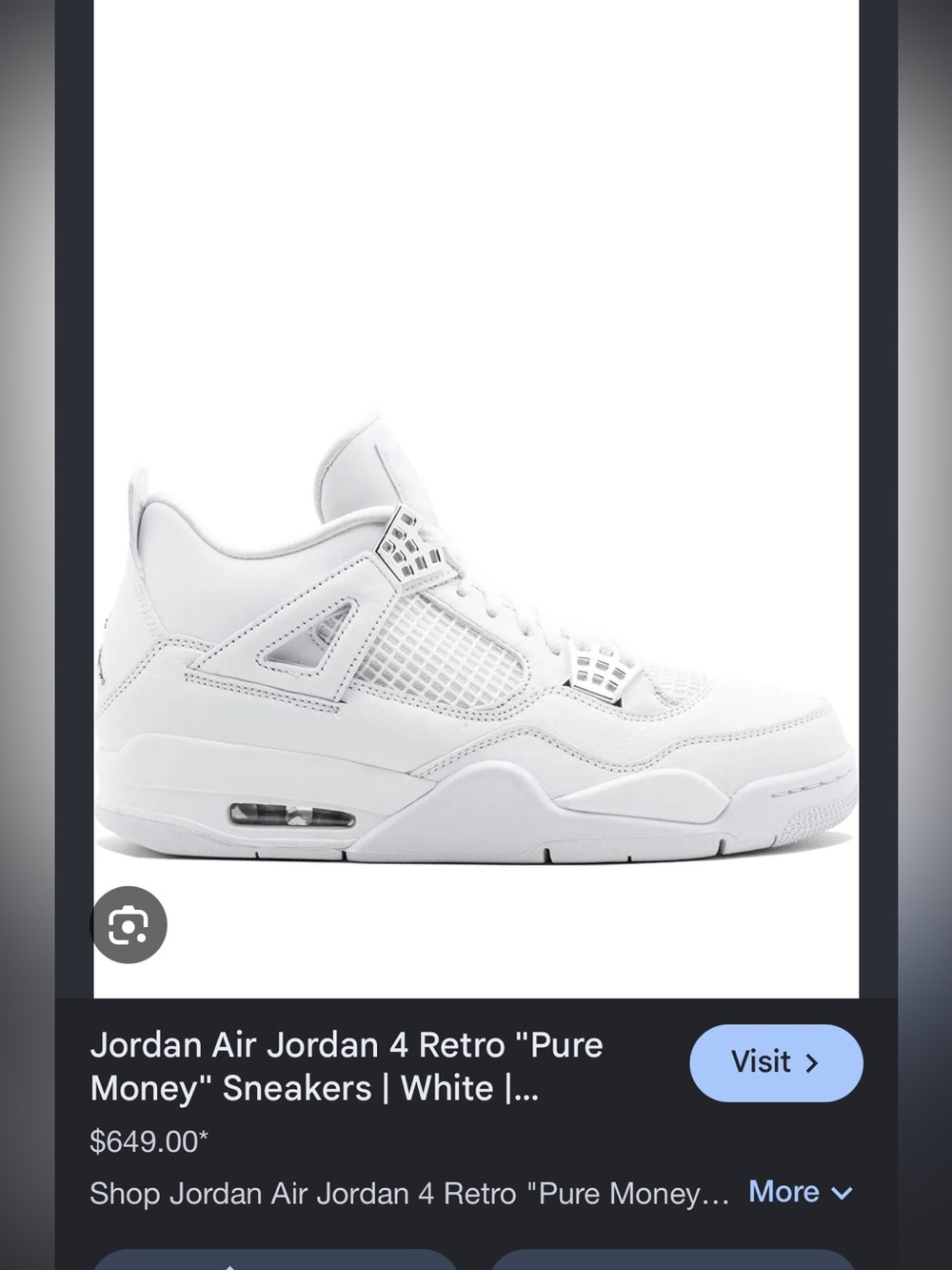 Jordan Air Jordan 4 Retro Men’s Sneakers - White